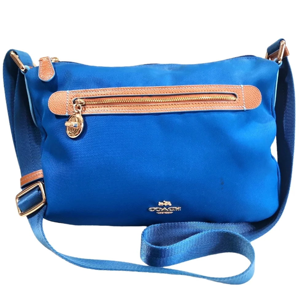 Coach F37239 Sawyer  Blue Canvas Crossbody Bag